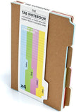 Suck UK | A5 Notebook Shaped with Tabs | Tab Notebook Set | Bullet Journal & to Do List Notebook | Students School Supplies & Revision Notebooks | Pack of 4 Writing Pad Stationery Set