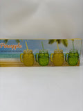 Pineapple Drinking Glasses x4