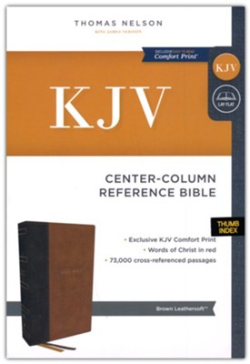 KJV Holy Bible with 73,000 Center-Column Cross References, Brown Leathersoft, Red Letter, Comfort Print (Thumb Indexed): King James Version