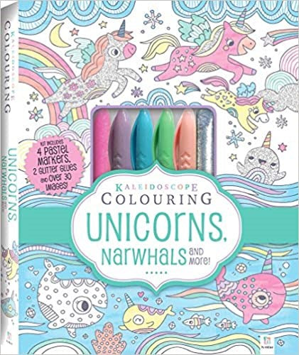 Kaleidoscope Pastel Colouring Kit: Unicorns, Narwhals, More