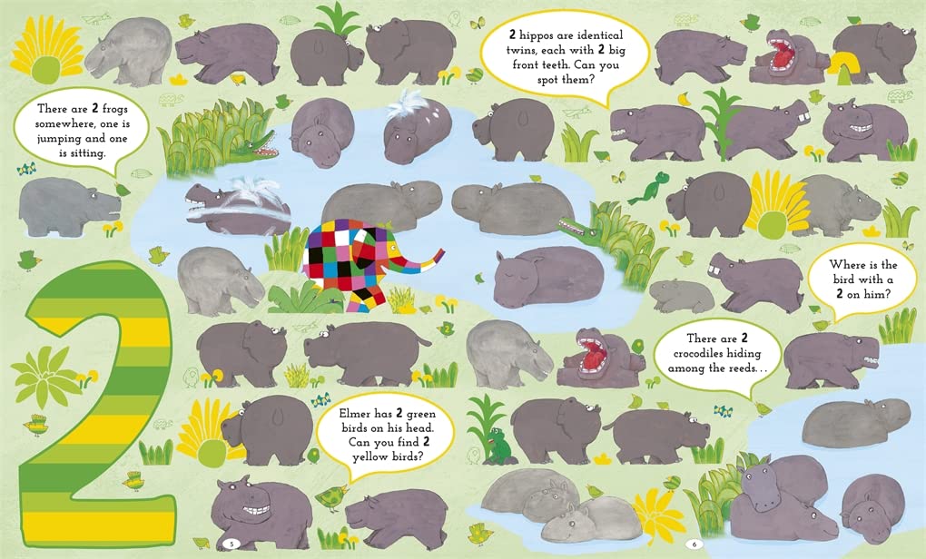 Elmer Search and Find Numbers - Elmer Search and Find Adventures (Board book)