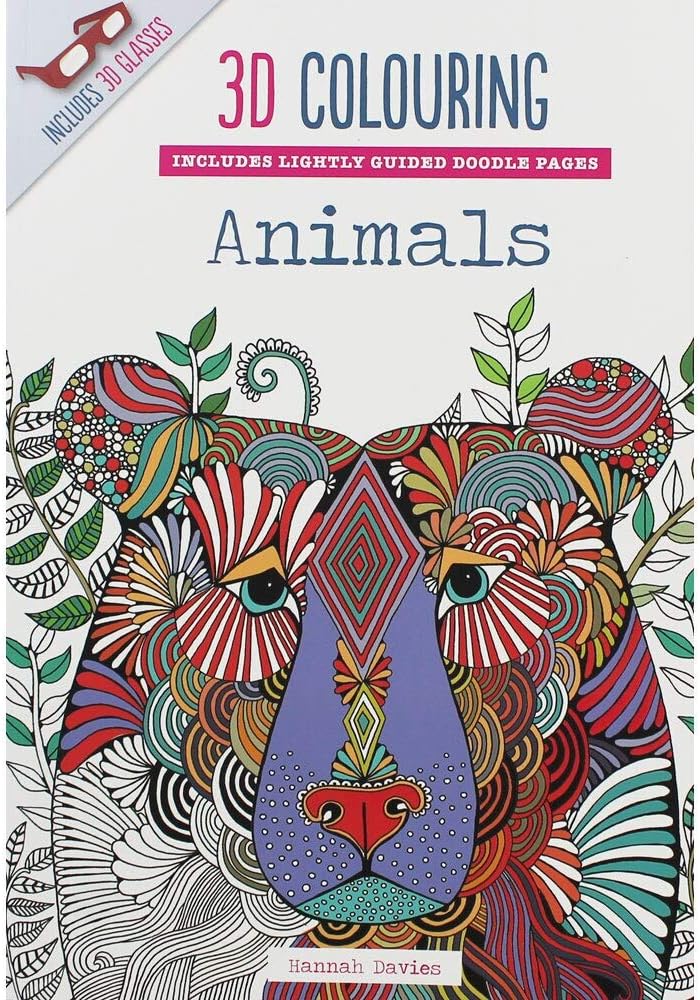 3D Colouring Includes Lightly Guided Doodle Pages Animals