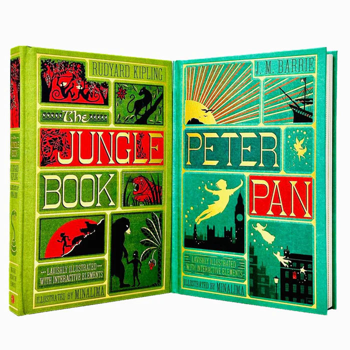 Peter Pan and Jungle Book, The [Minalima Illustrated Classics Intl Boxed Set]: Peter pan & the jungle book