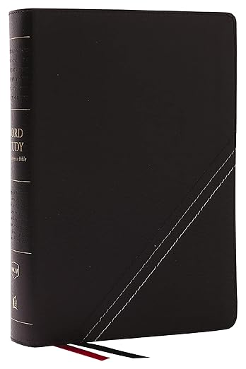 NKJV, Word Study Reference Bible, Bonded Leather, Black, Red Letter, Comfort Print: 2,000 Keywords that Unlock the Meaning of the Bible