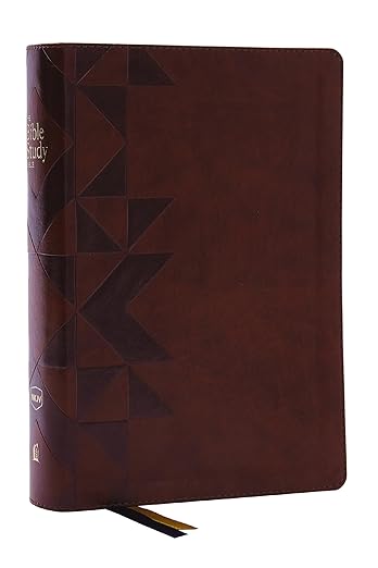 NKJV, The Bible Study Bible, Leathersoft, Brown, Comfort Print: A Study Guide for Every Chapter of the Bible [imitation leather]