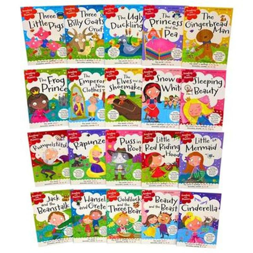 (NO SLIPCASE) Reading with Phonics Fairy Tale Collection 20 Books Box Set