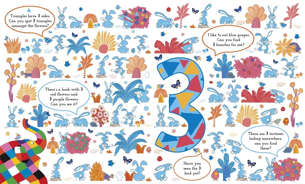 Elmer Search and Find Numbers - Elmer Search and Find Adventures (Board book)