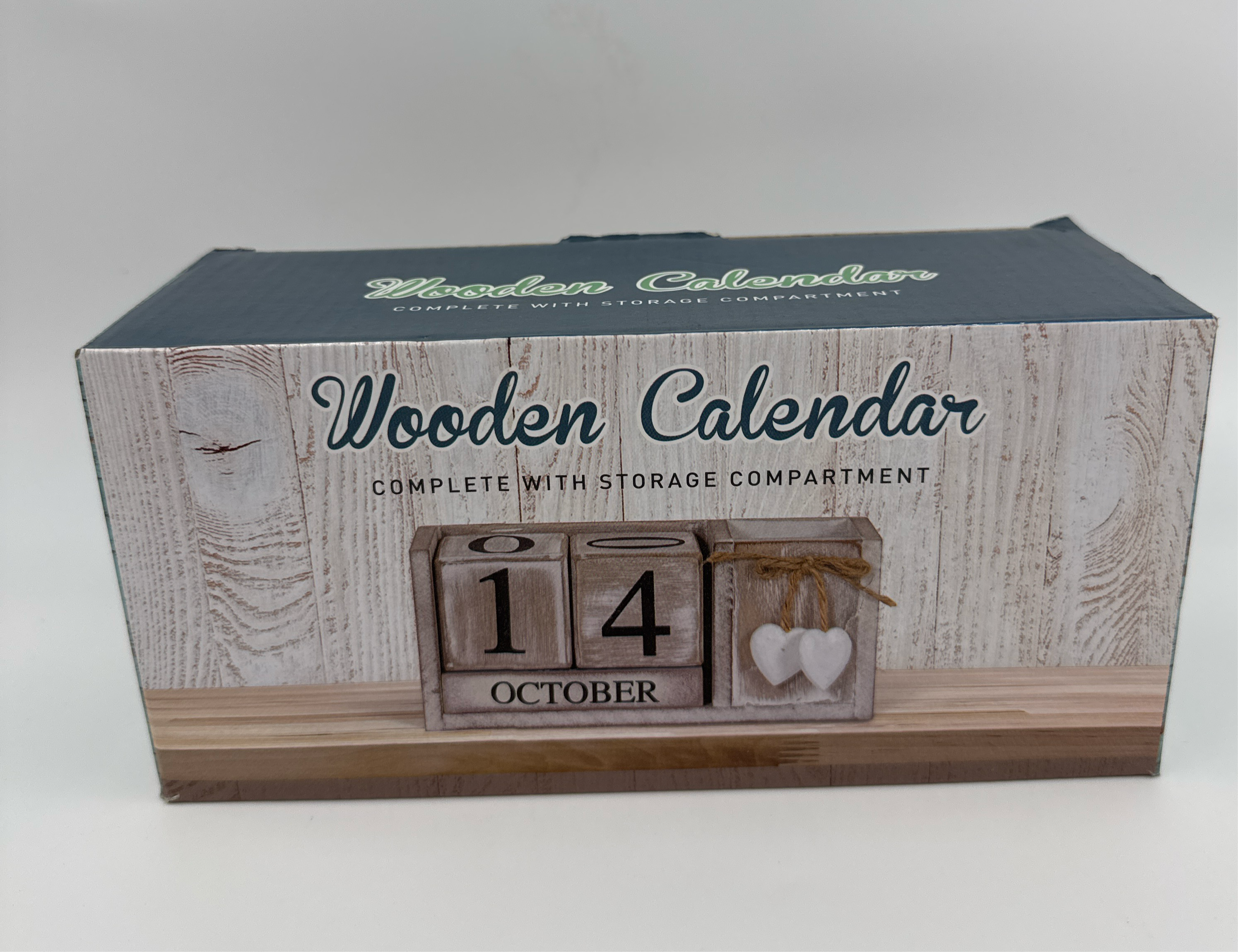 Wooden Calendar - Complete with Storage Compartment