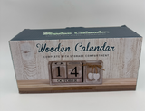 Wooden Calendar - Complete with Storage Compartment