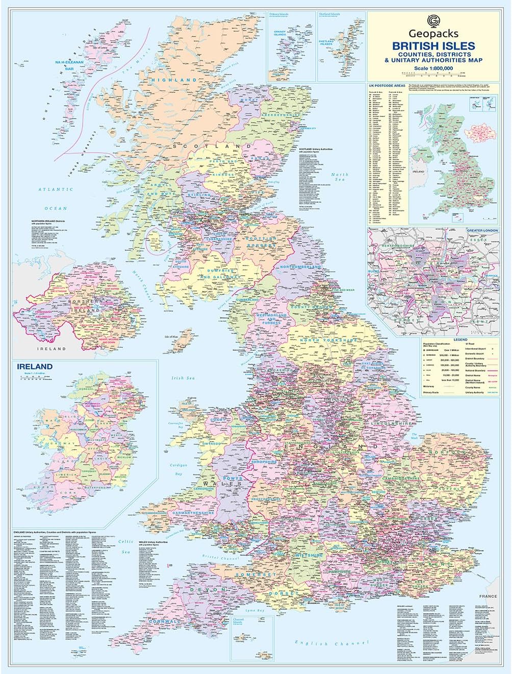 British Isles Counties Map