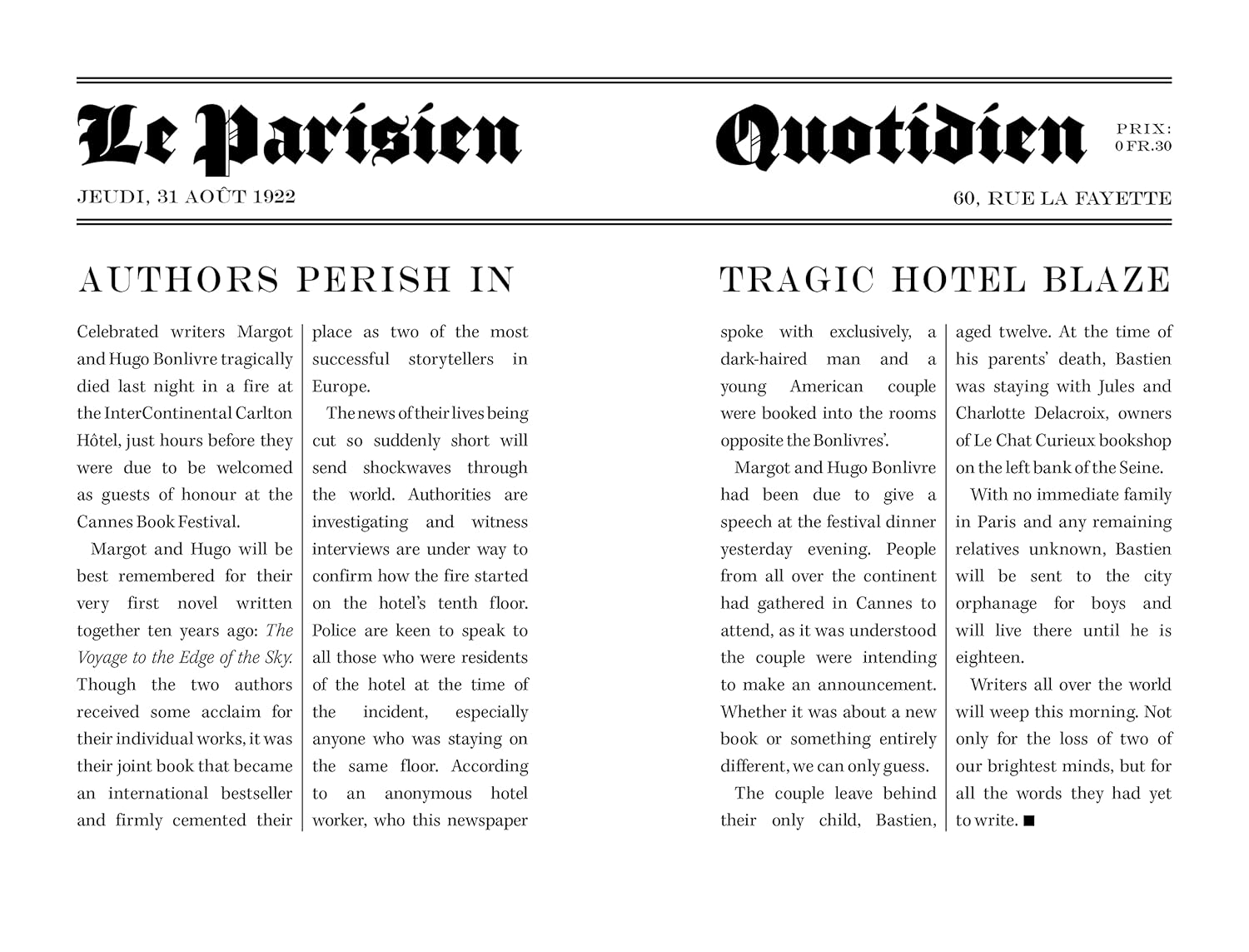 The Unexpected Tale of Bastien Bonlivre