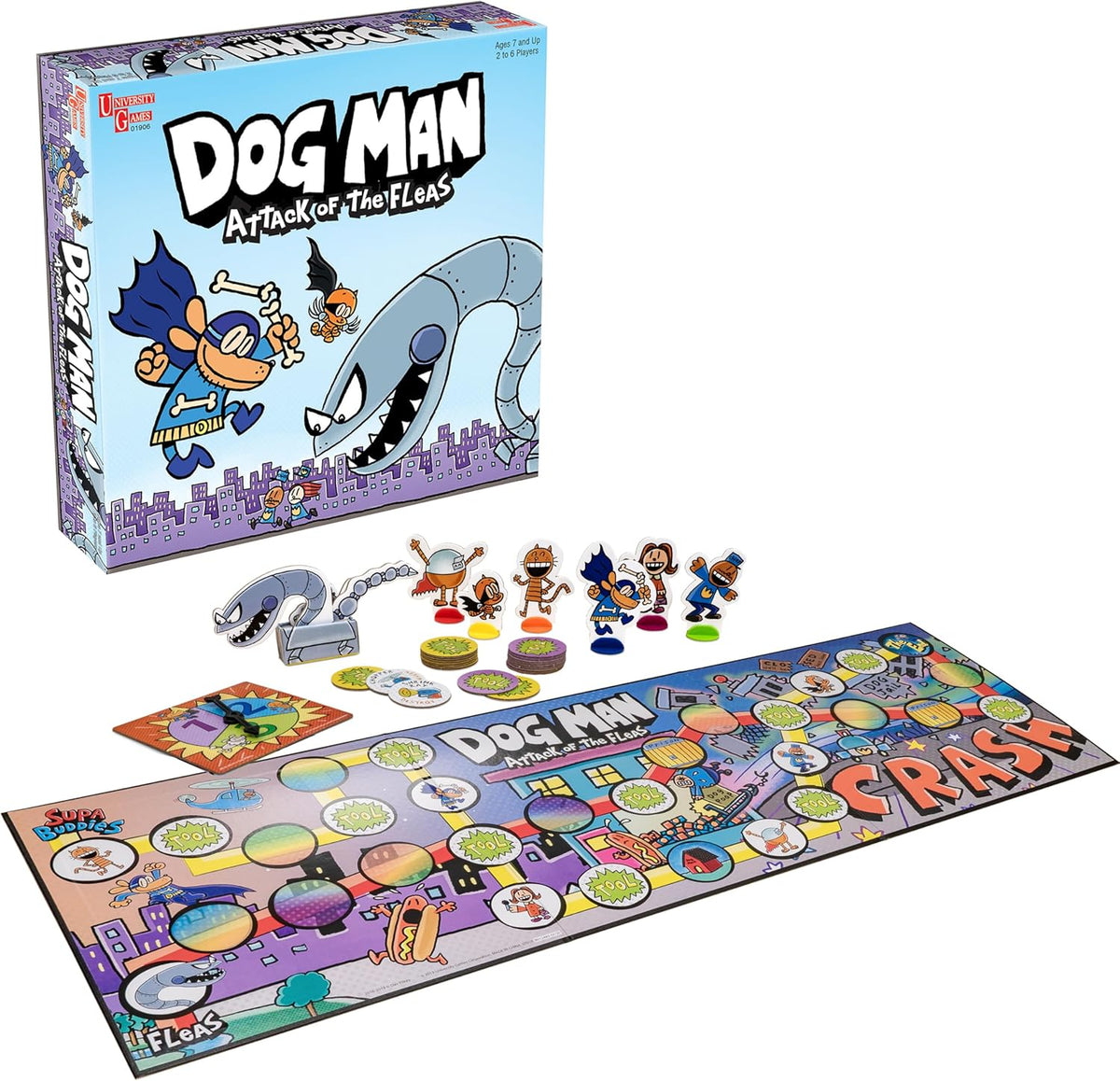University Games E2:E3 Dog Man Attack of the Fleas Board Game | For 2-6 Players