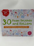 30 FOAM BRUSHES & ROLLERS Boxed Art Essentials