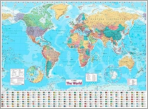 Collins World Wall Paper Map