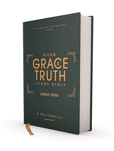 NASB, The Grace and Truth Study Bible (Trustworthy and Practical Insights), Large Print, Hardcover, Green, Red Letter, 1995 Text, Comfort Print: New ... Bible, Green, Comfort Print, Red Letter [hardcover]