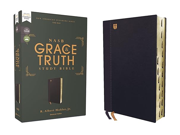 NASB, The Grace and Truth Study Bible (Trustworthy and Practical Insights), Leathersoft, Navy, Red Letter, 1995 Text, Thumb Indexed, Comfort Print: Navy, Red Letter, 1995 Text, Comfort Print [imitation_leather]