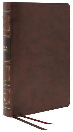 NKJV, Thinline Reference Bible, Genuine Leather, Brown, Red Letter, Comfort Print: Holy Bible, New King James Version