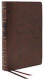 NKJV, Thinline Reference Bible, Genuine Leather, Brown, Red Letter, Comfort Print: Holy Bible, New King James Version