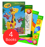 Crayola sticker and colouring books x4 set (Shrink Wrap)