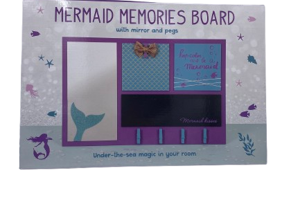 MERMAID MEMORIES BOARD with MIRROR & PEGS