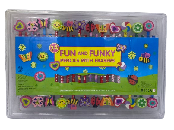 FUN and FUNKY PENCILS with ERASERS