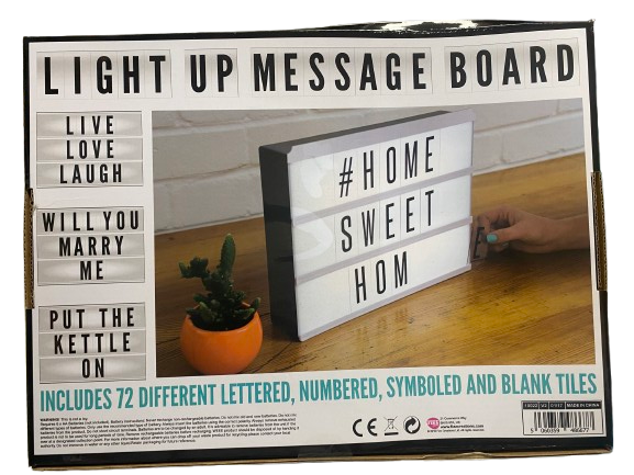 Light up message board