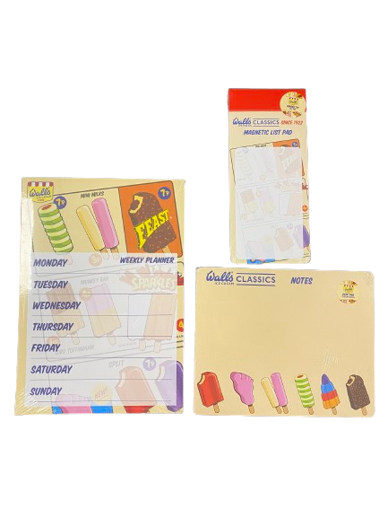 Wall's Ice Cream List, Notes and Planner Set
