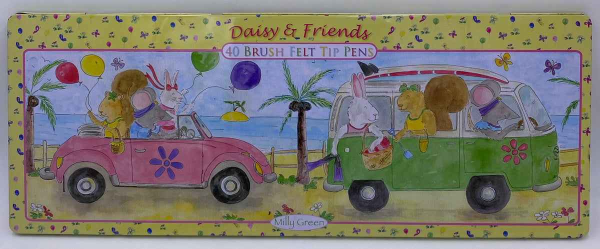 Daisy and Friends 40 Felt Tip Pens in Tin Case