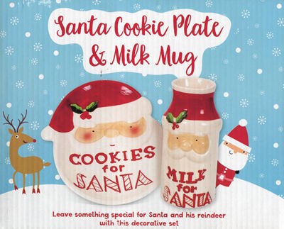 Santa Cookie Plate and Milk Mug