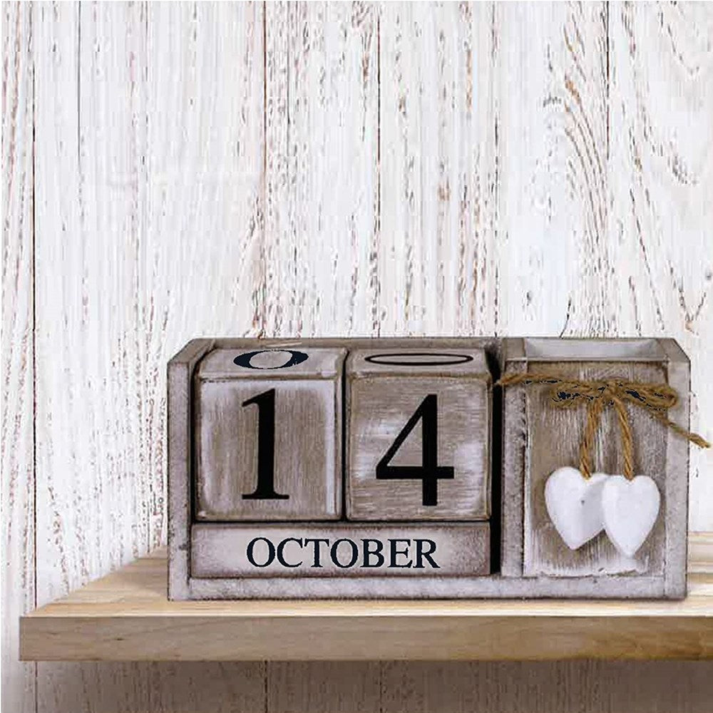 Wooden Calendar - Complete with Storage Compartment